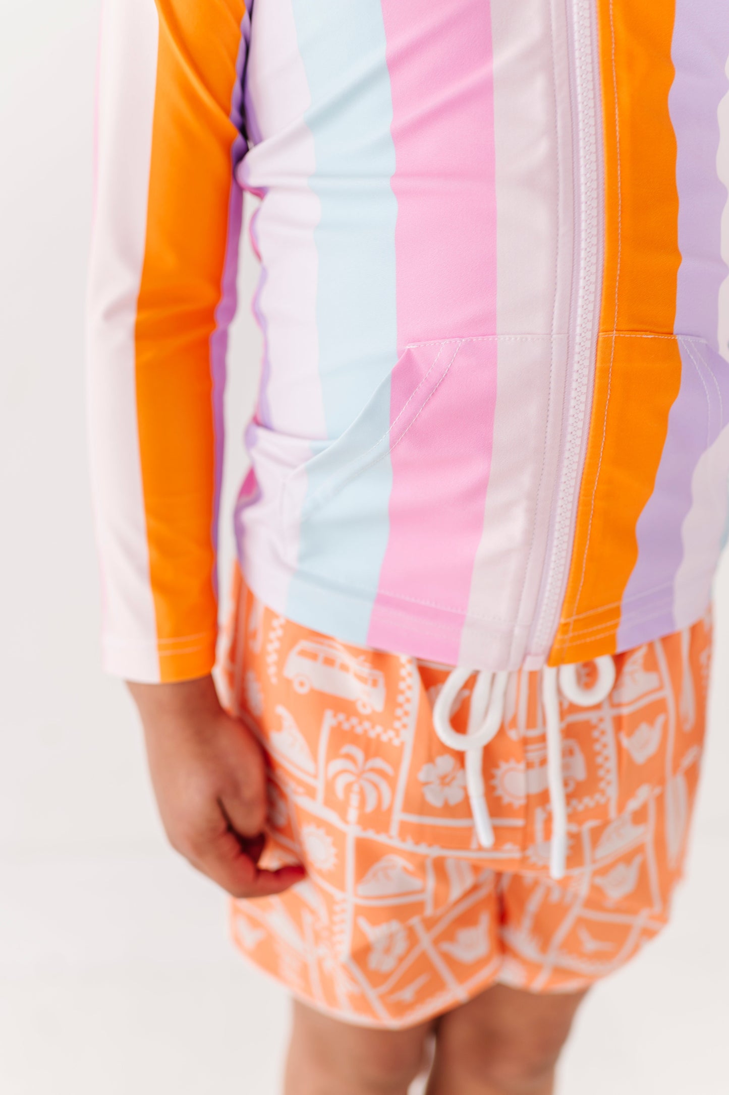Summer Stripes: RASHGUARD ZIP-UP *SHIRT ONLY!*