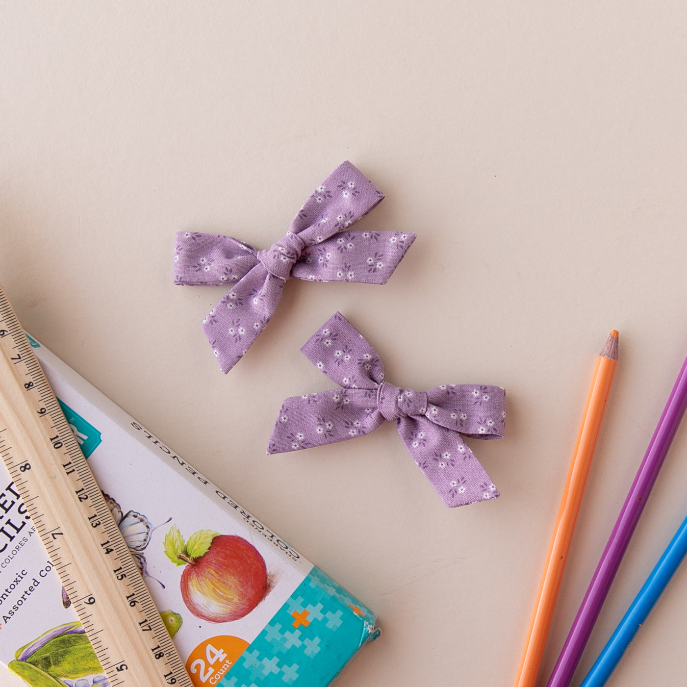 Violet | Pigtail Set - Hand-tied Bow