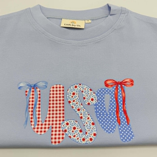 Coquette USA 4th of July Tee or Bubble Romper