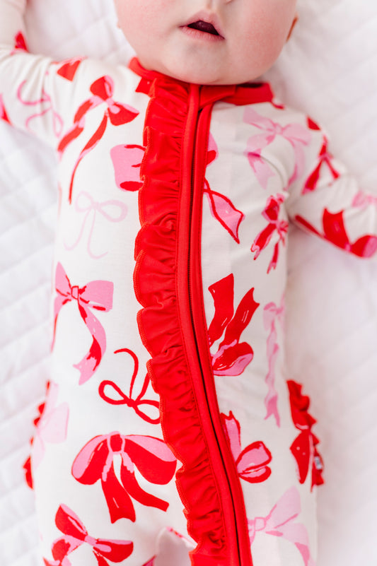 Blushing Bows Ruffle Convertible Romper