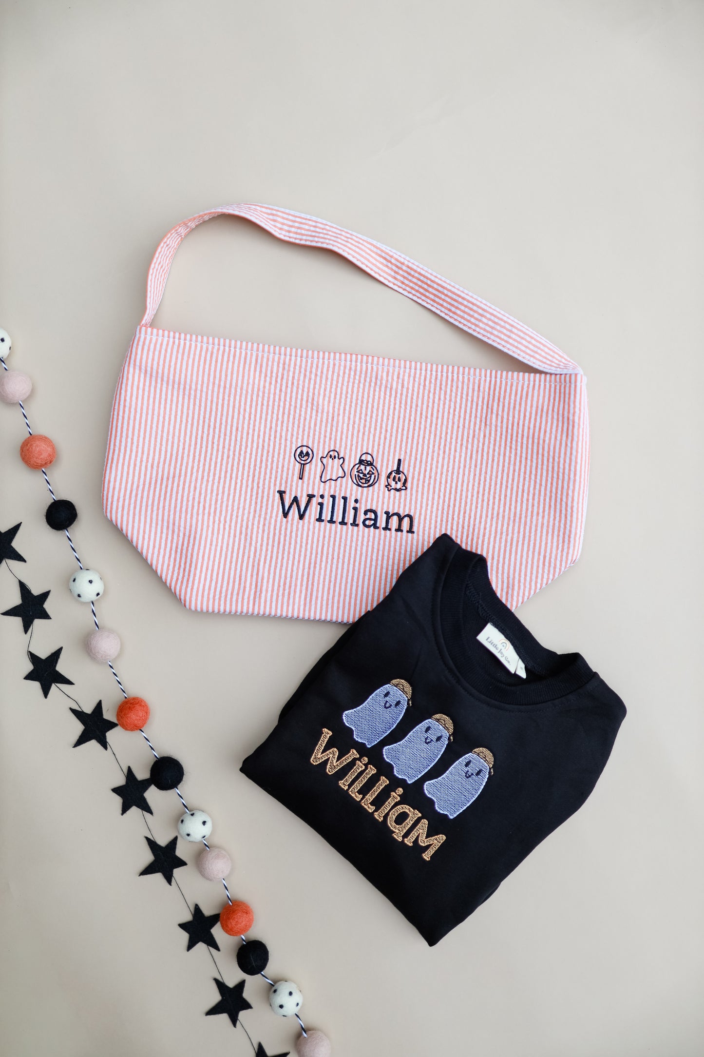 Custom Embroidered Halloween Basket