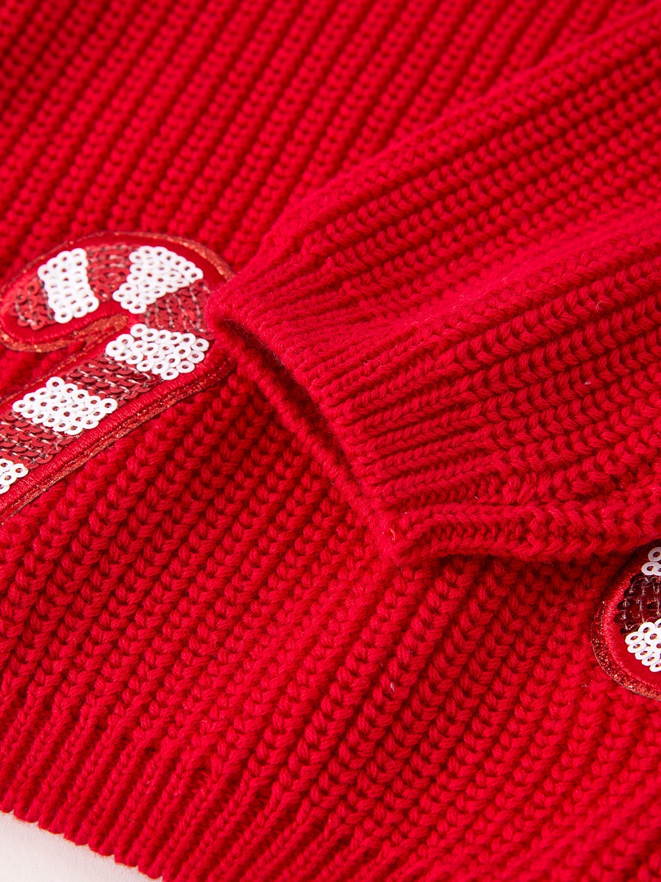 Christmas Winter Cane Girls Red Pullover