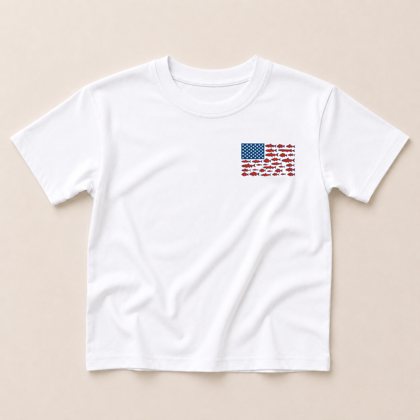 USA Fish Flag Tee or T-Shirt Romper - more colors