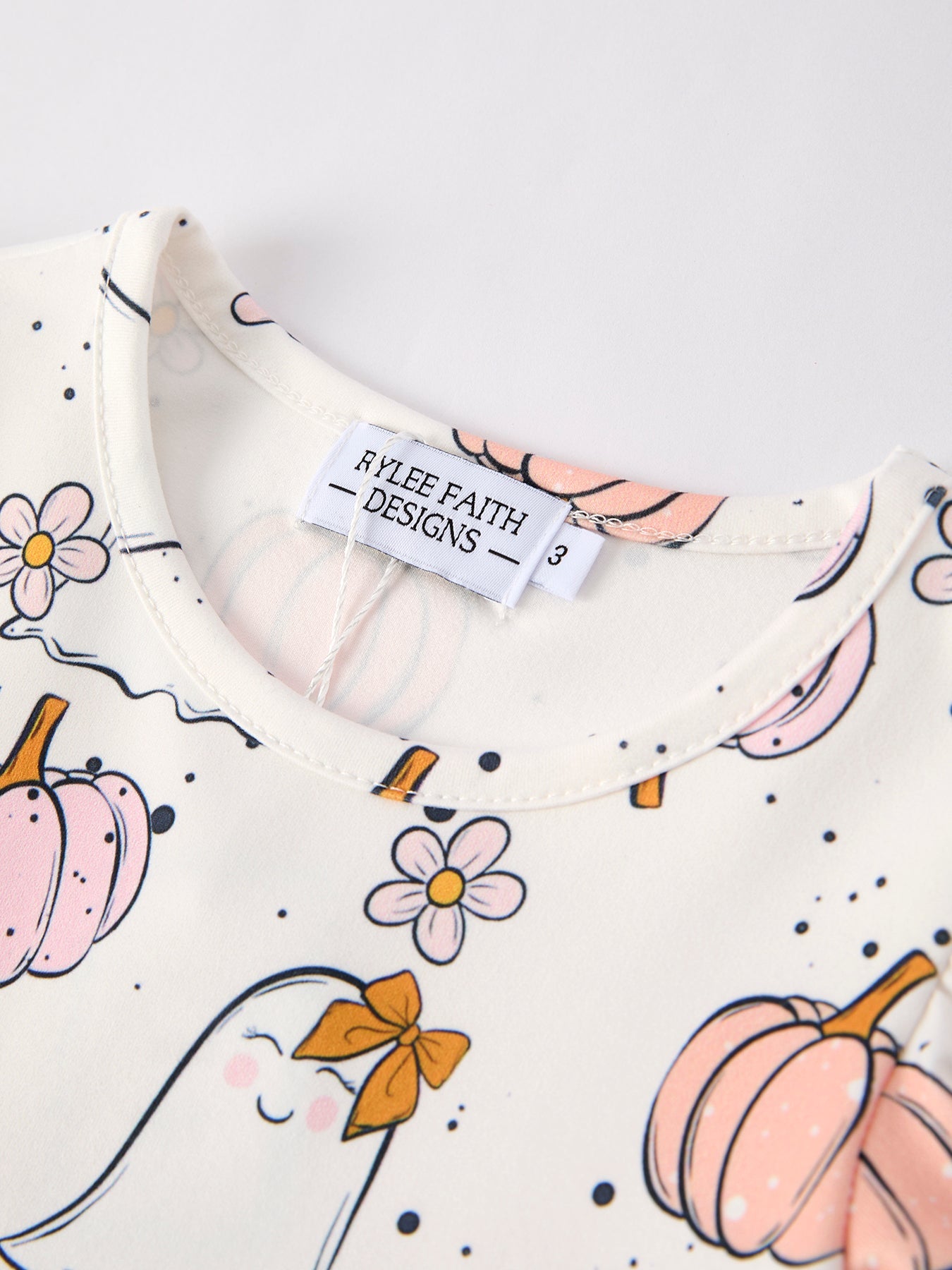 Halloween Pumpkin Ghost Print Cute Girls Dress