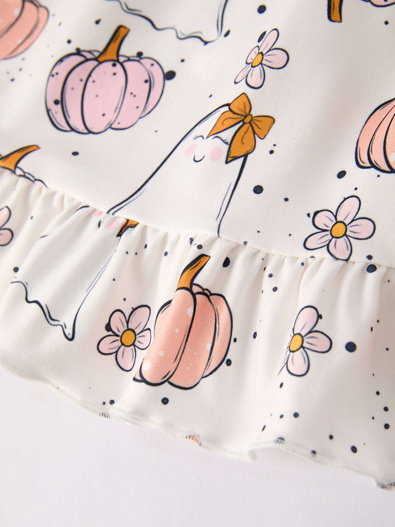 Halloween Pumpkin Ghost Print Cute Girls Dress