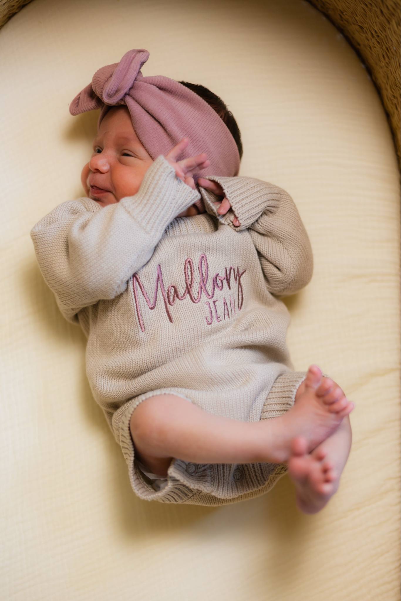 Custom Embroidered Knit Sweater Romper