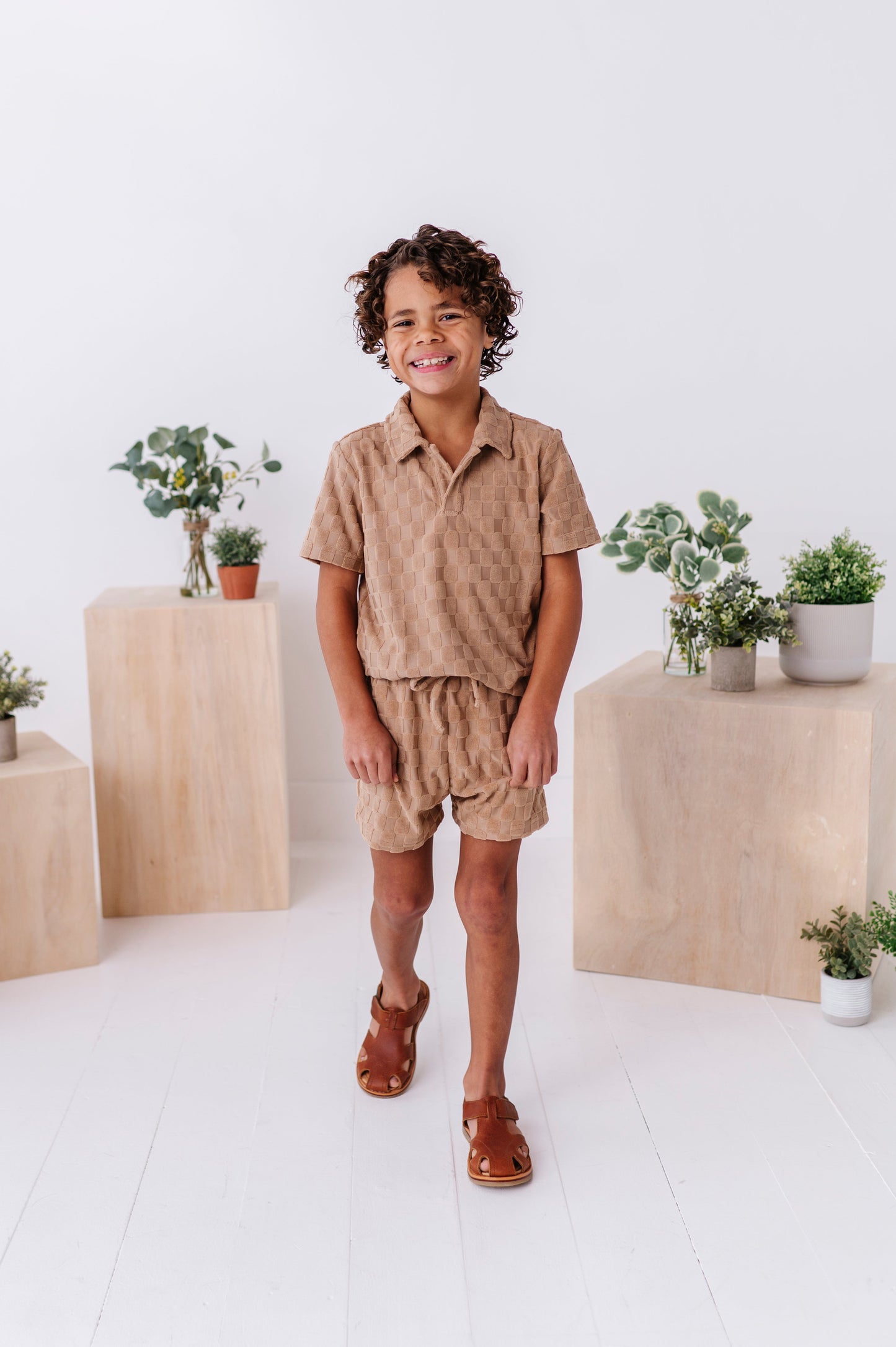 Sand Check Terry | Boys Set