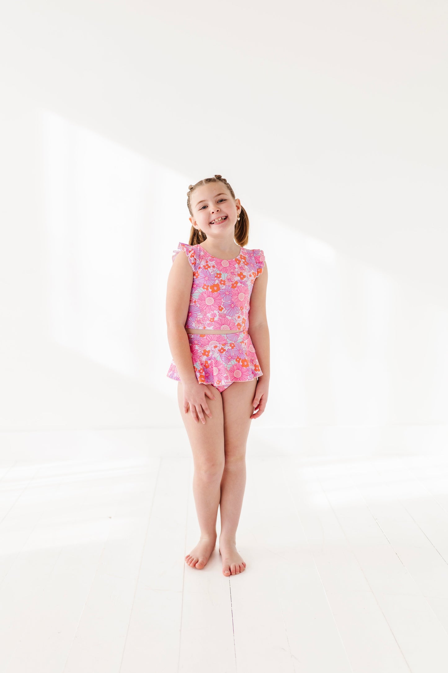 Neon Floral: Skirted TWO-PIECE