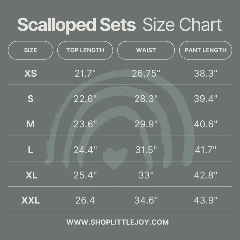 Custom Embroidered Monochromatic Scalloped Set - Christmas Red, Cream, Green or Brown