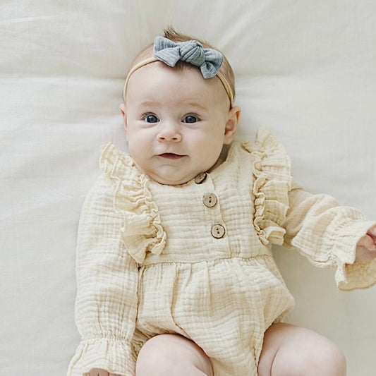 Mini Dusty Blue Ribbed Knot