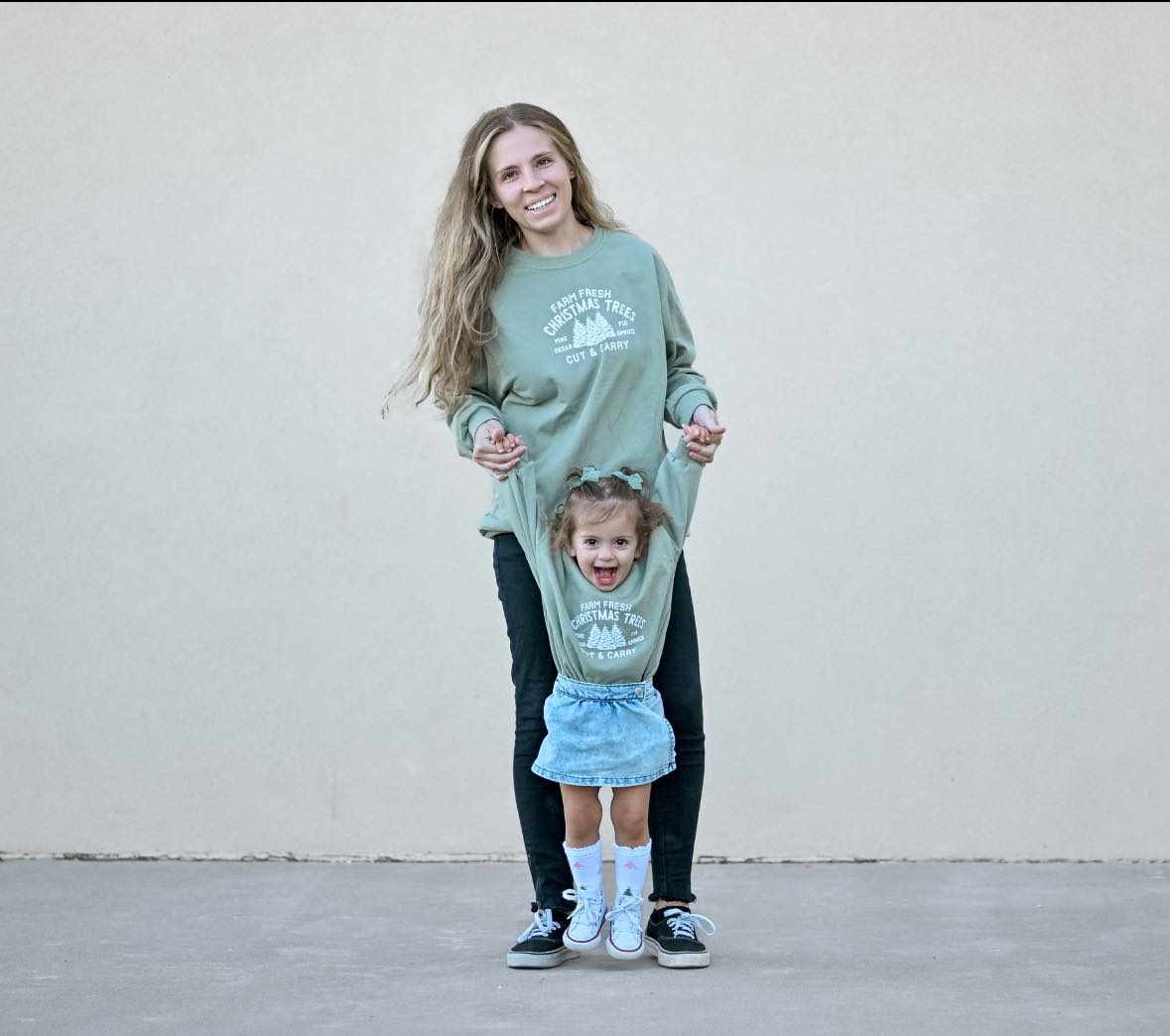 Farm Fresh Weihnachtsbäume Sweatshirt-Strampler - Salbei