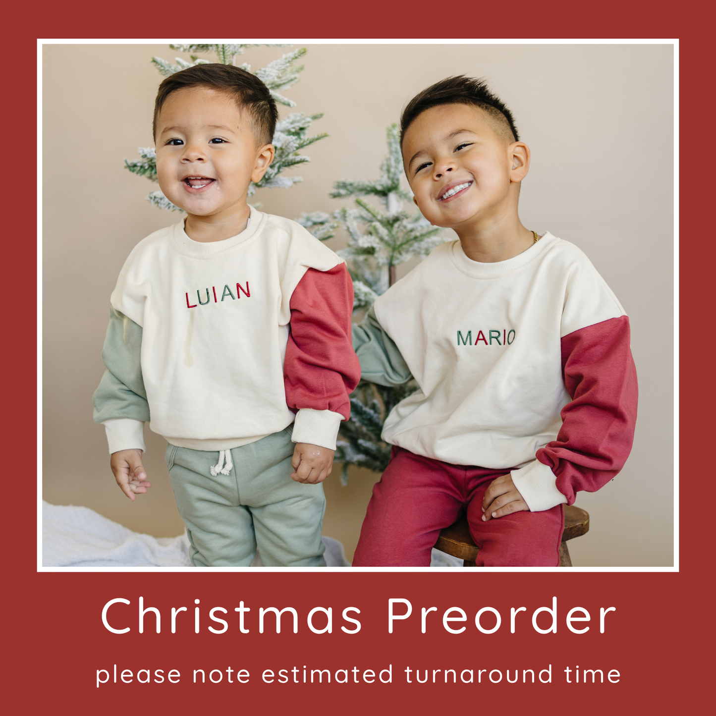 CHRISTMAS PREORDER Blank Christmas Colorblock Crewneck Sweatshirt