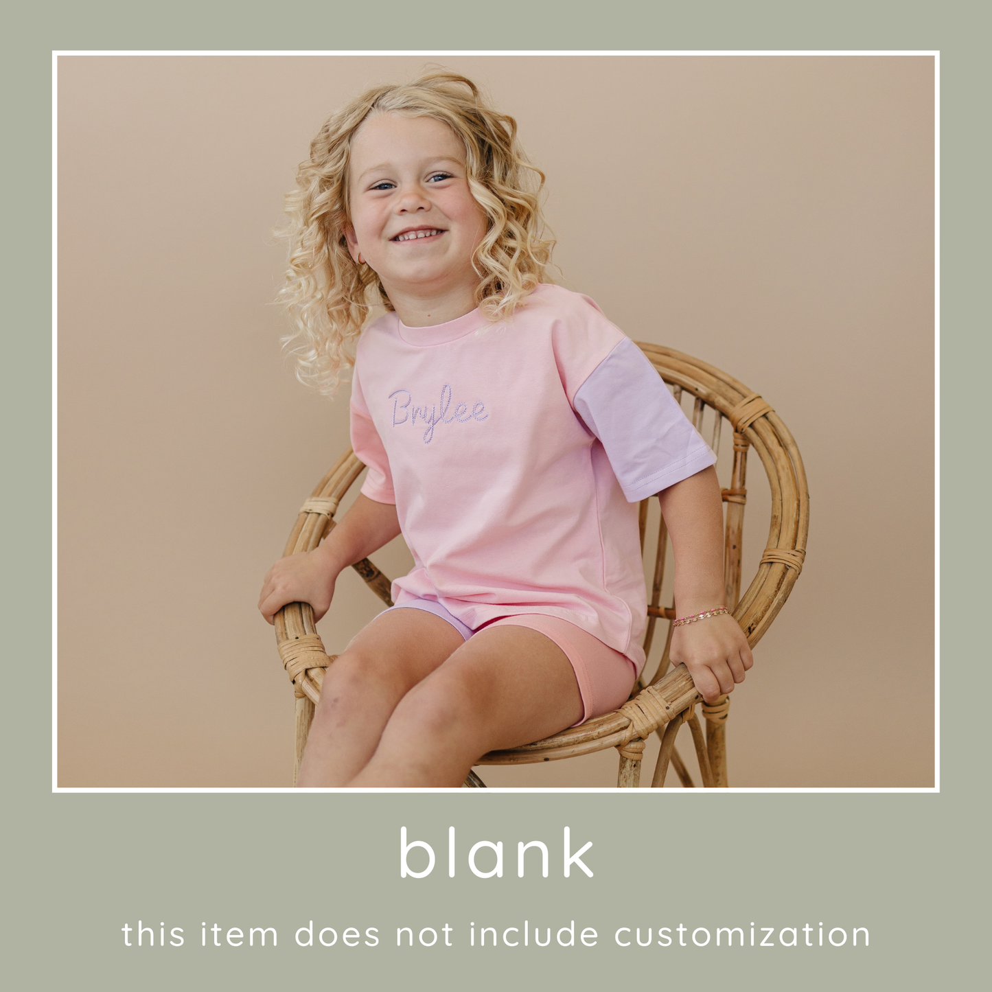 Blank Organic Cotton Colorblock Tee and Shorts Set