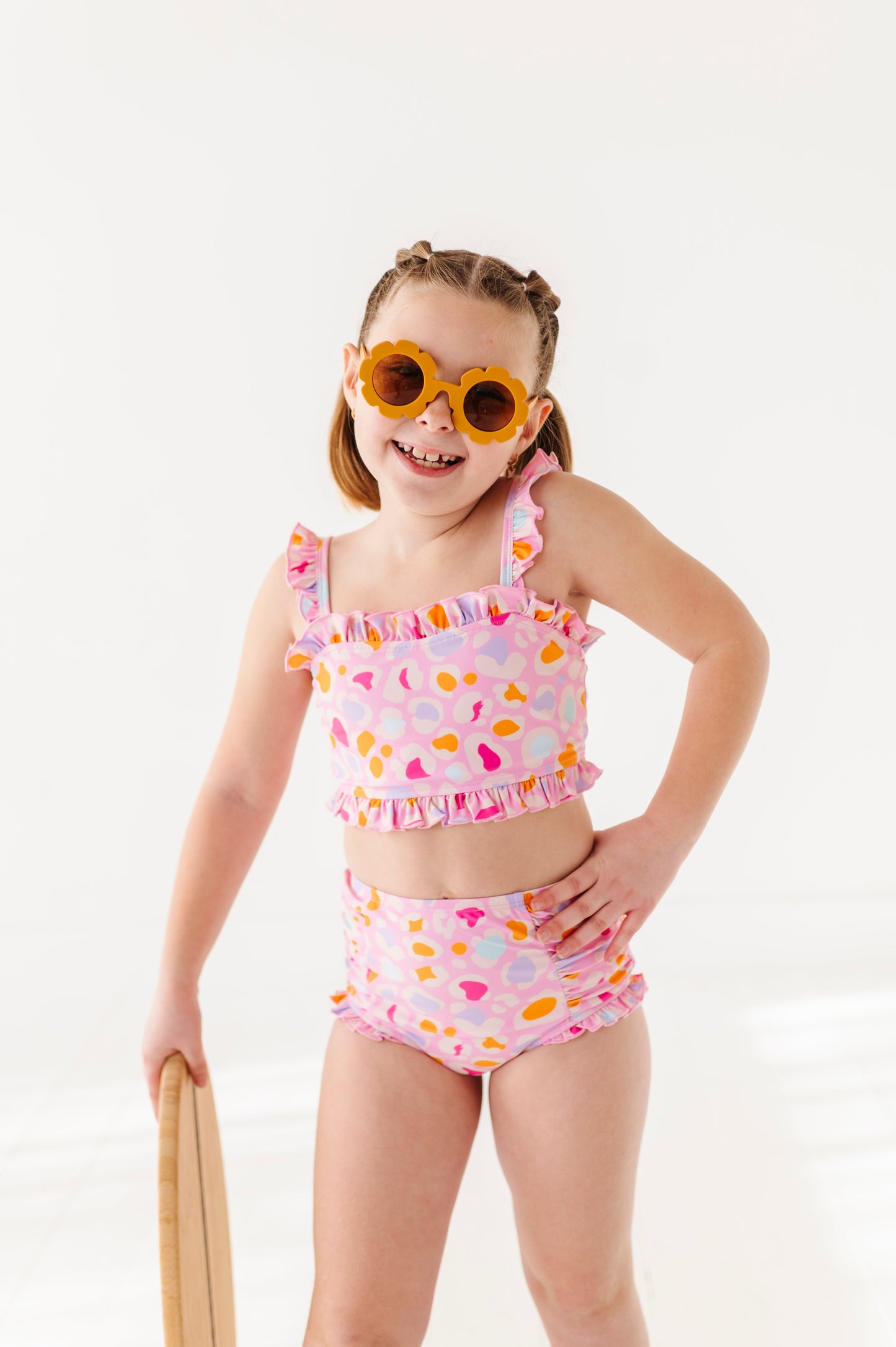 Leopard: Ruffle Bandeau TWO-PIECE