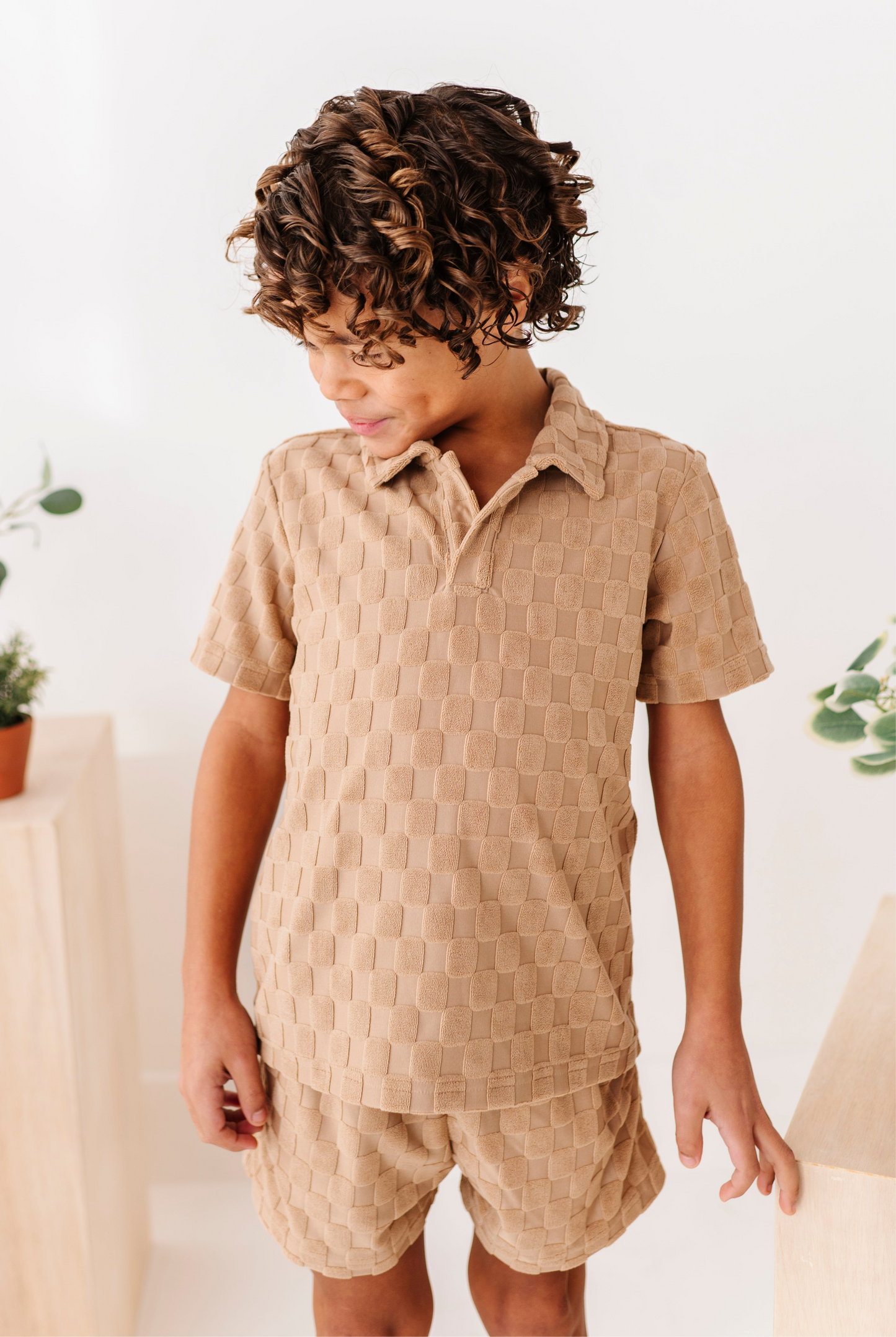Sand Check Terry | Boys Set