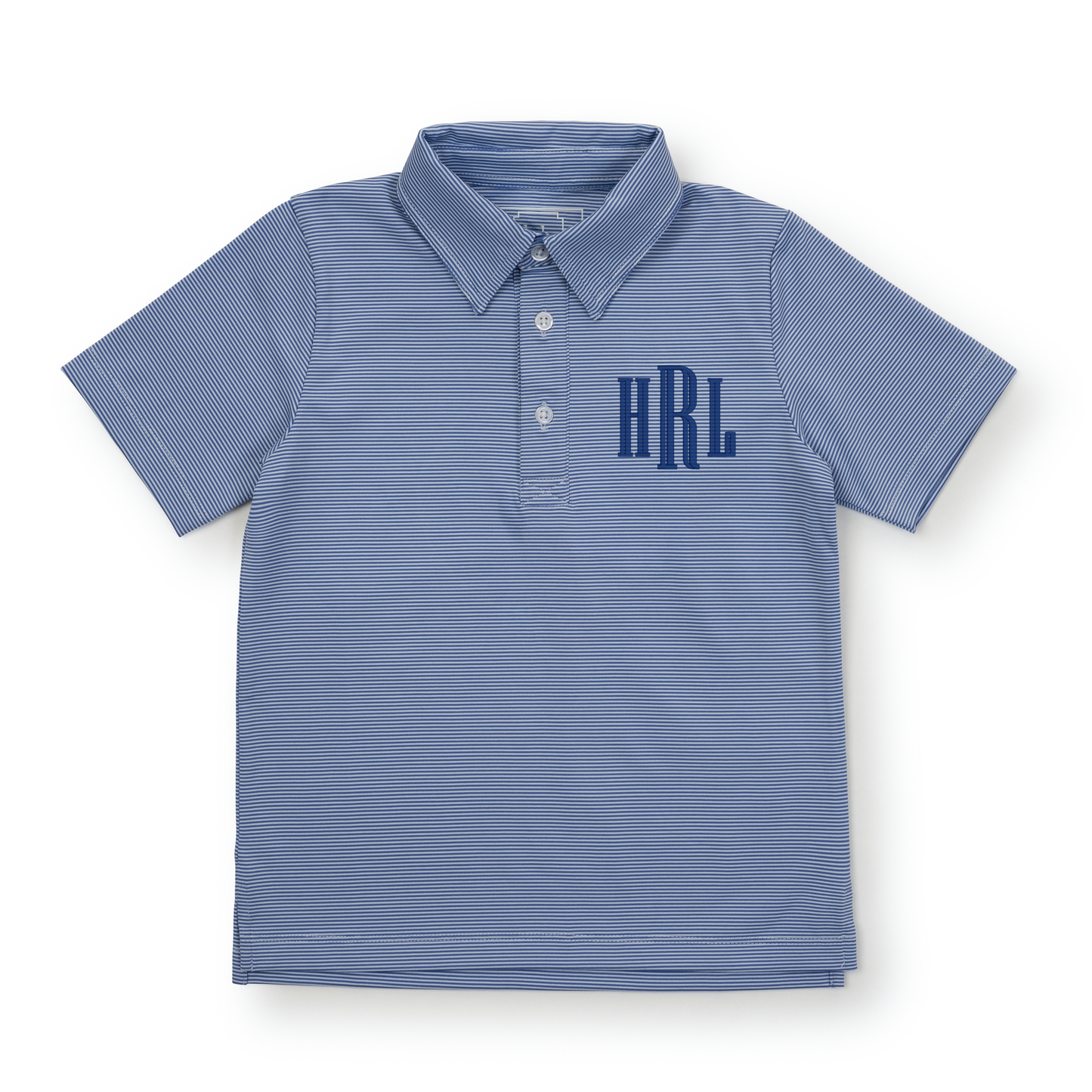 Will Boys' Performance Polo by LH Sport - Blue Stripes