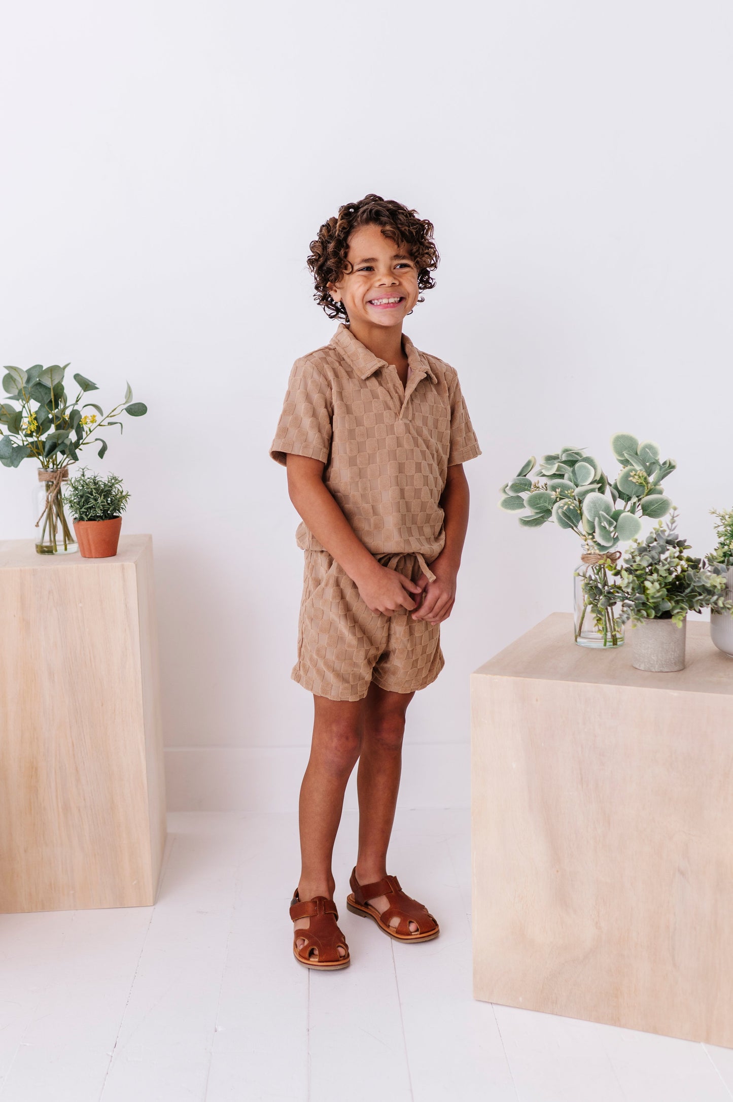 Sand Check Terry | Boys Set