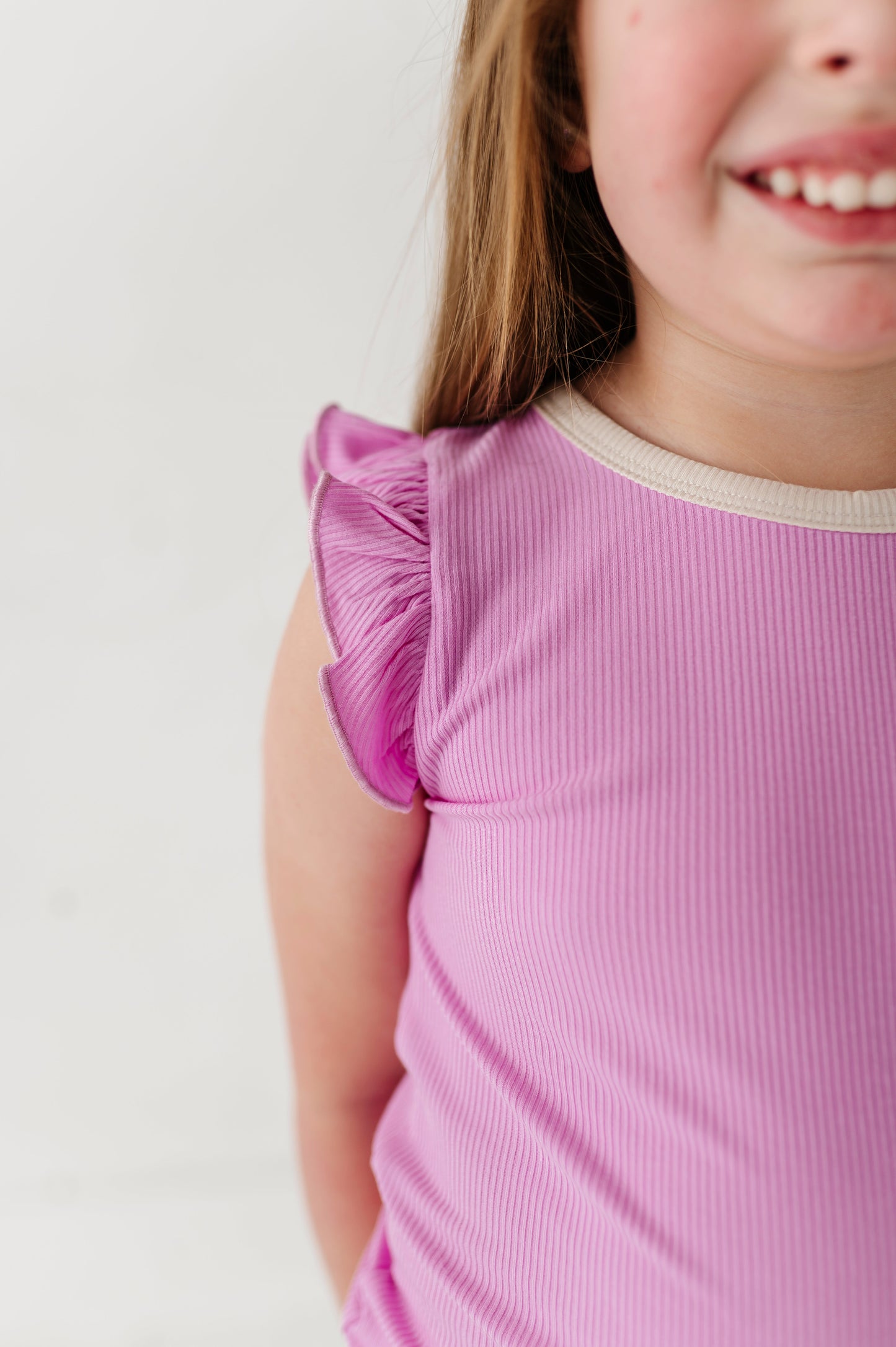LAVENDER | Ruffle Tee + Shorts RIB SET