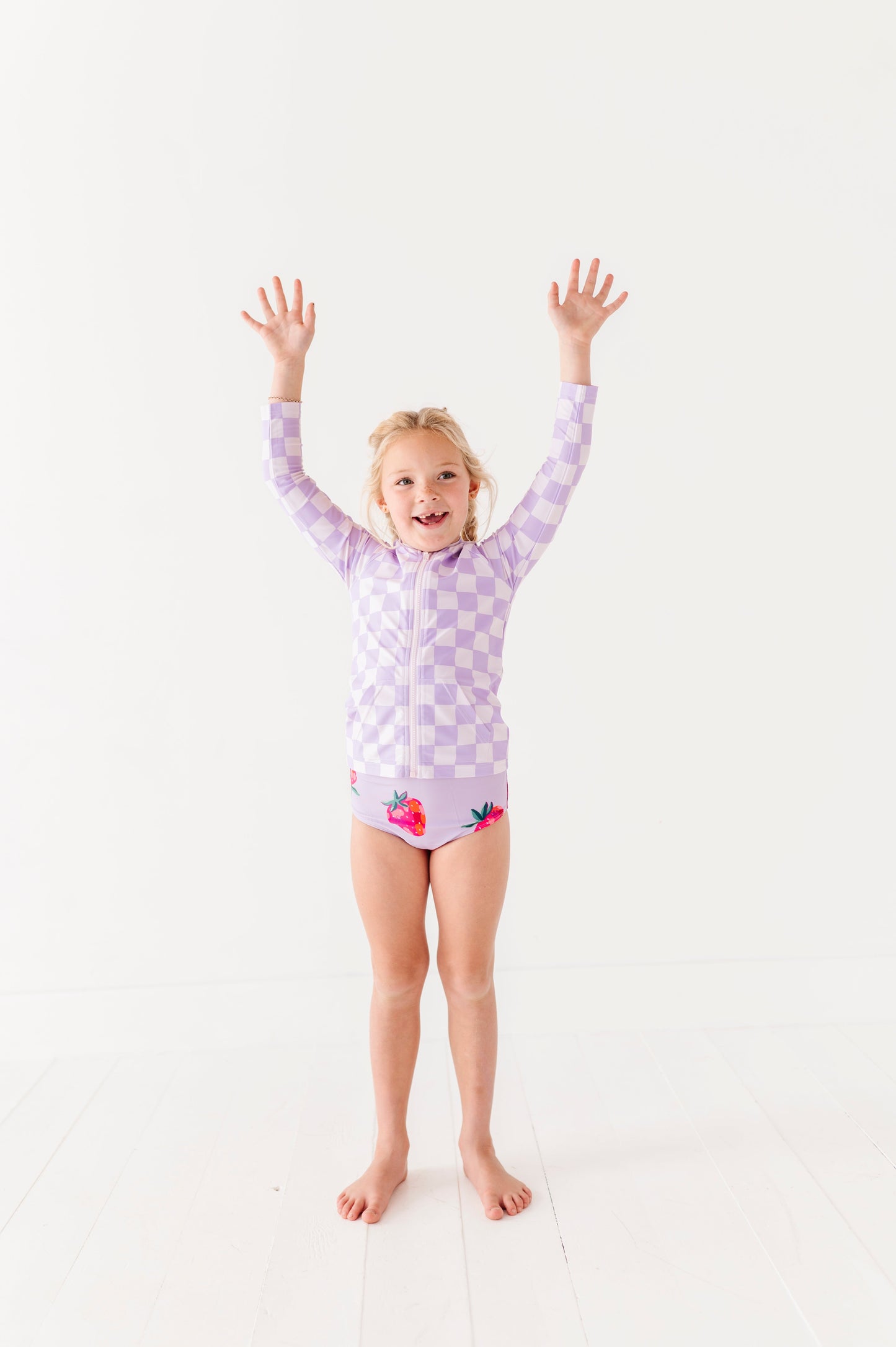 Violet Check: RASHGUARD ZIP-UP *SHIRT ONLY!*
