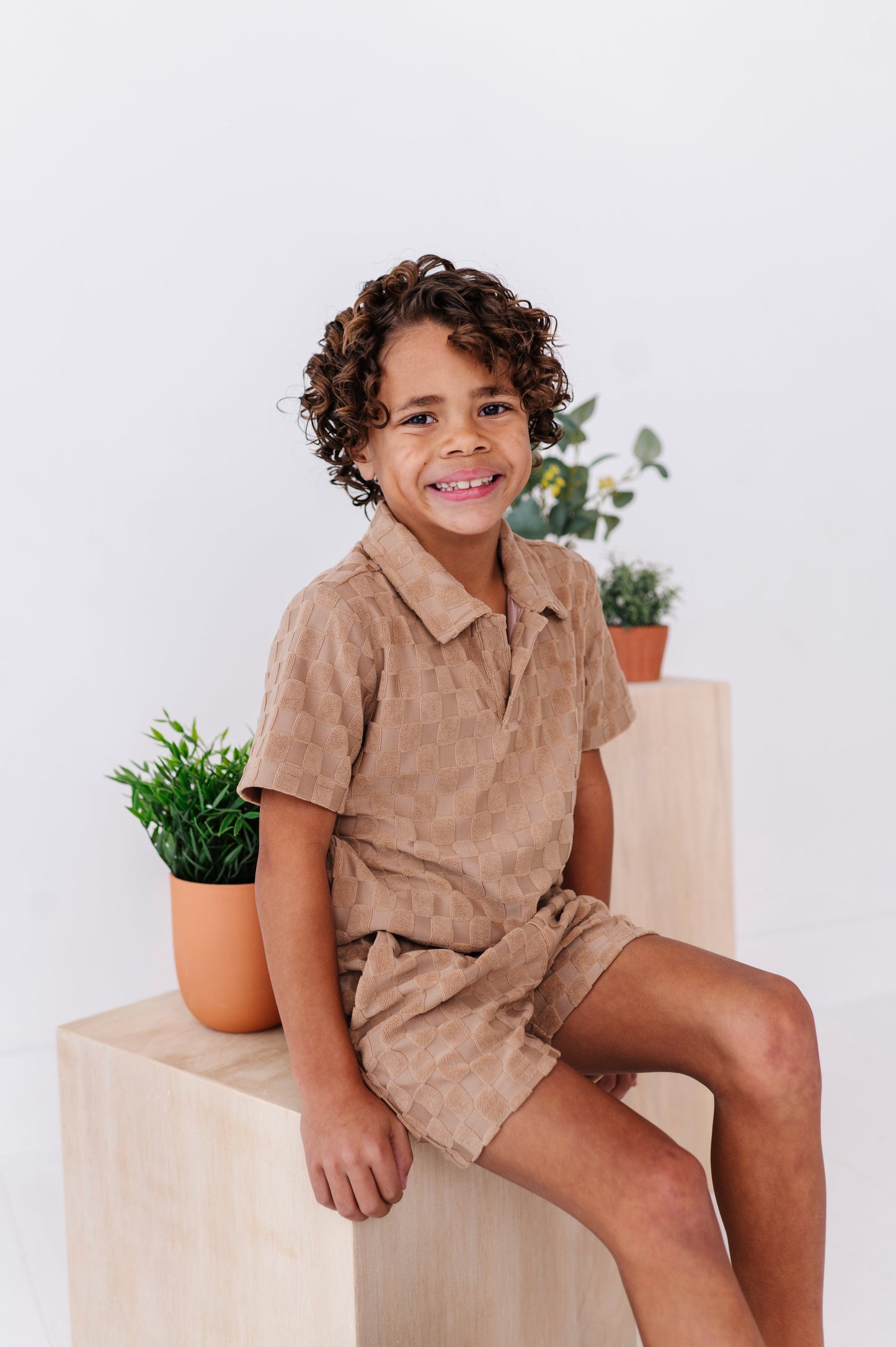 Sand Check Terry | Boys Set