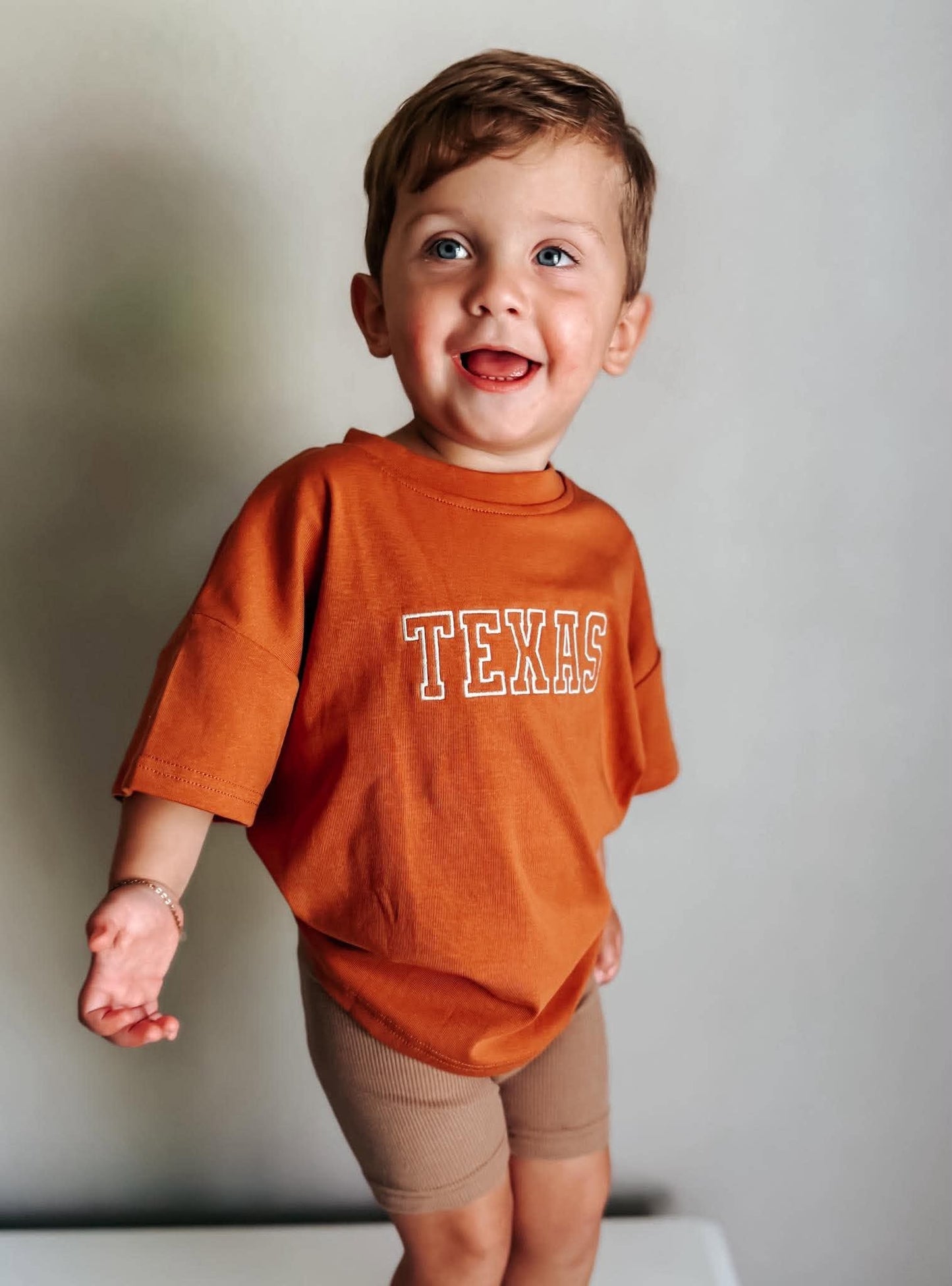 Custom Embroidered Burnt Orange Oversized Tee or T-Shirt Romper