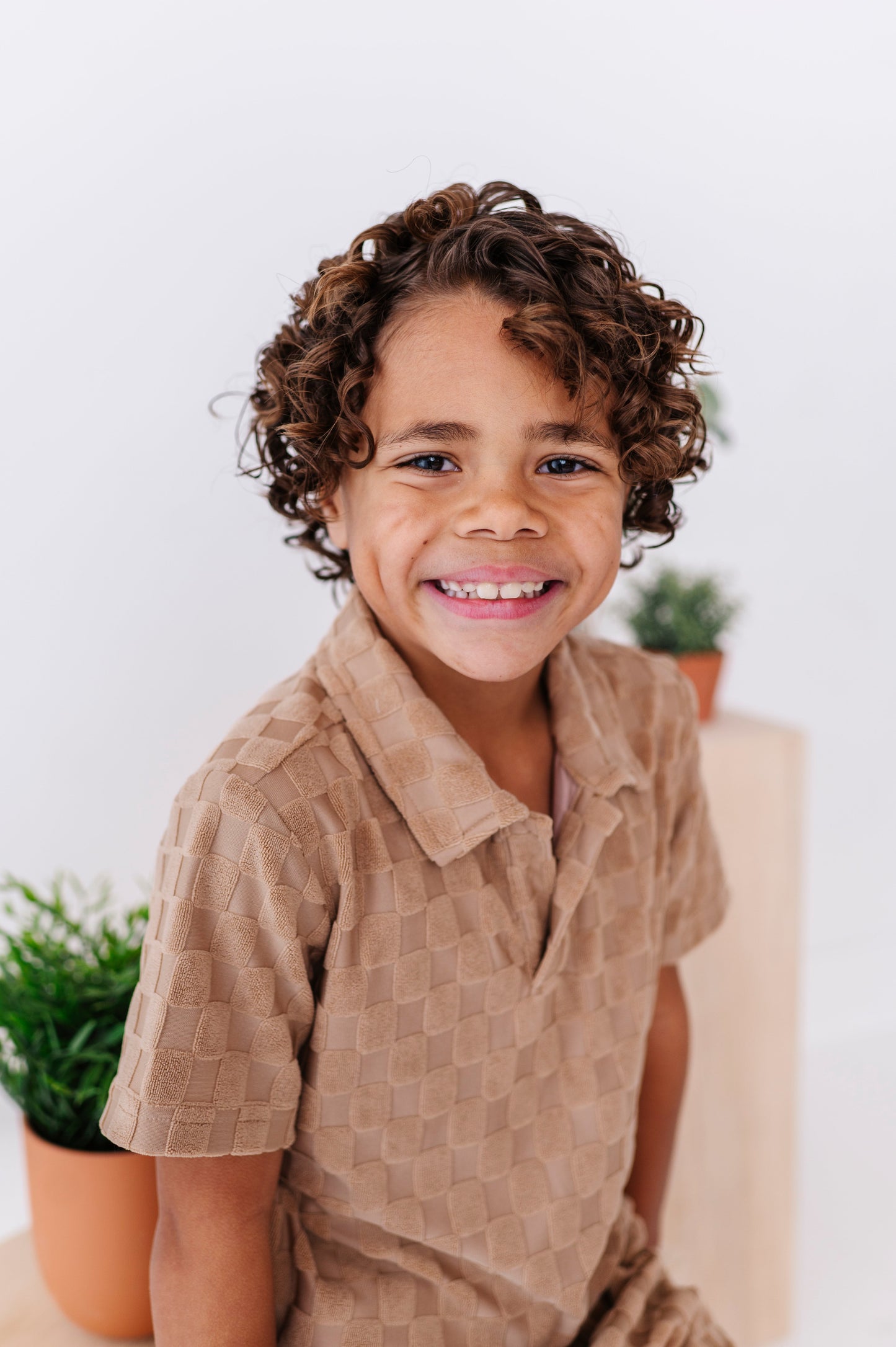 Sand Check Terry | Boys Set