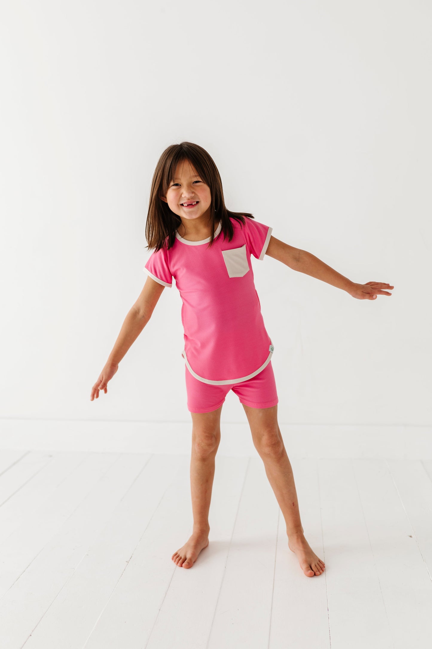 ROSEY | T-Shirt Dress + Shorts RIB SET