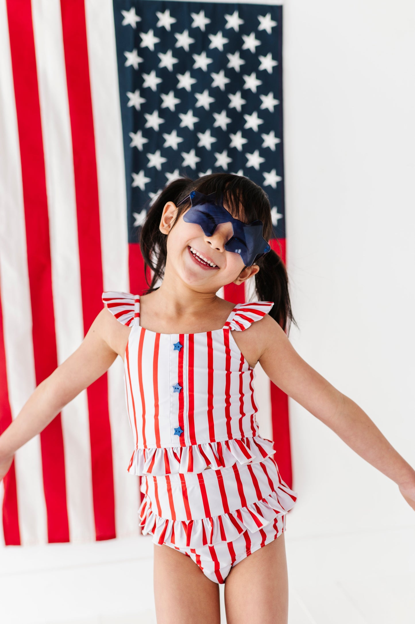 Spangled Stripes | Star Button TWO-PIECE