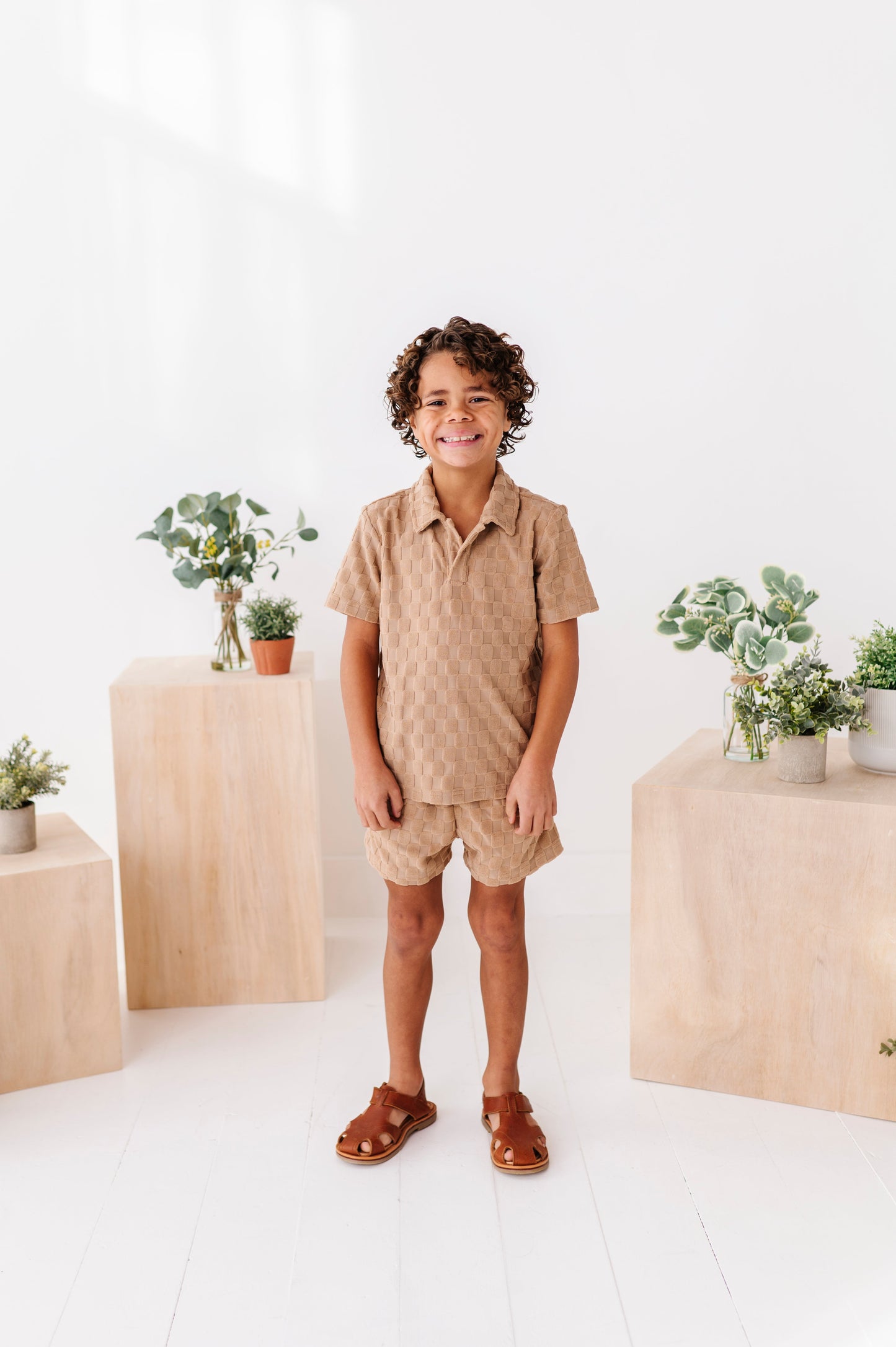 Sand Check Terry | Boys Set