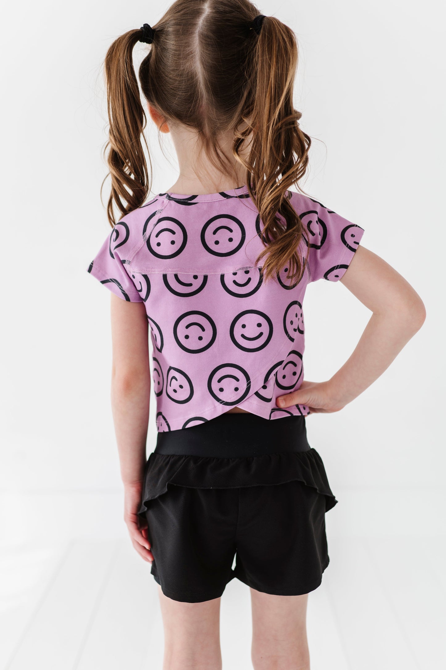 Black | Ruffle Bum Runner Shorts