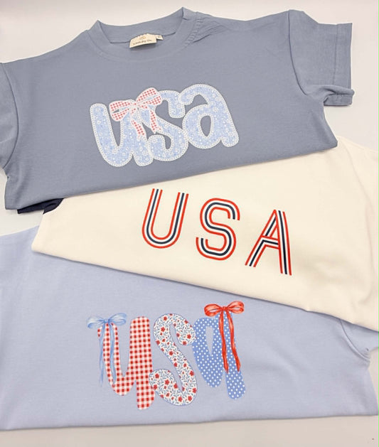 Lace Floral USA 4th of July Oversized Tee or T-Shirt Bubble Romper