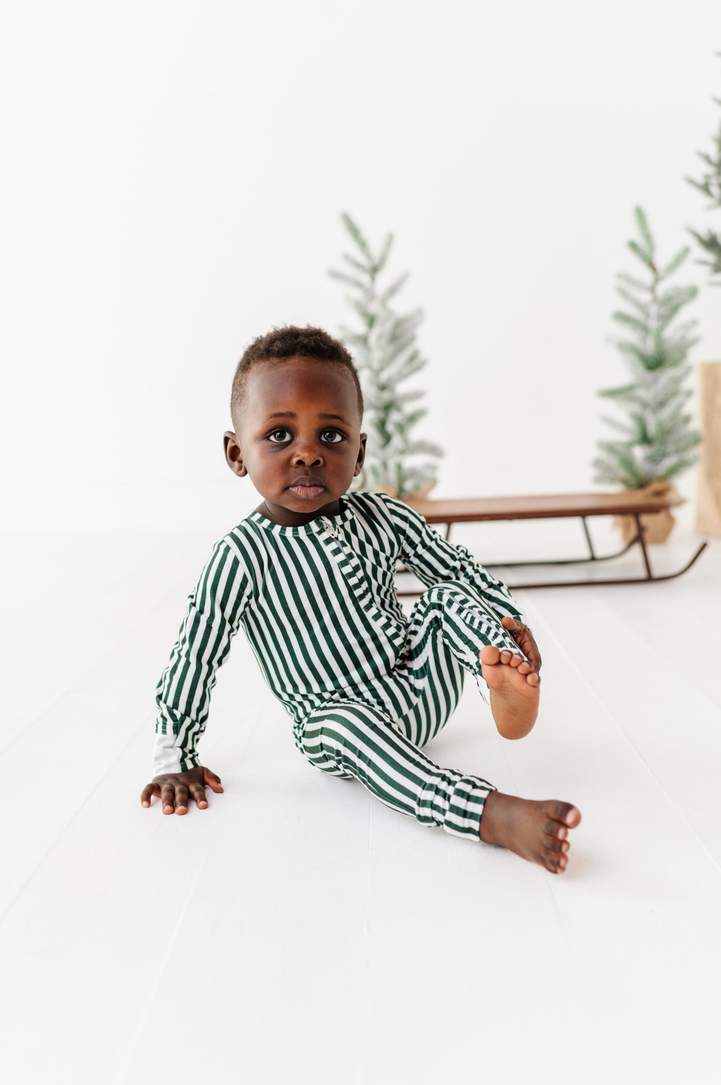 Green Stripes | ZIP ROMPER
