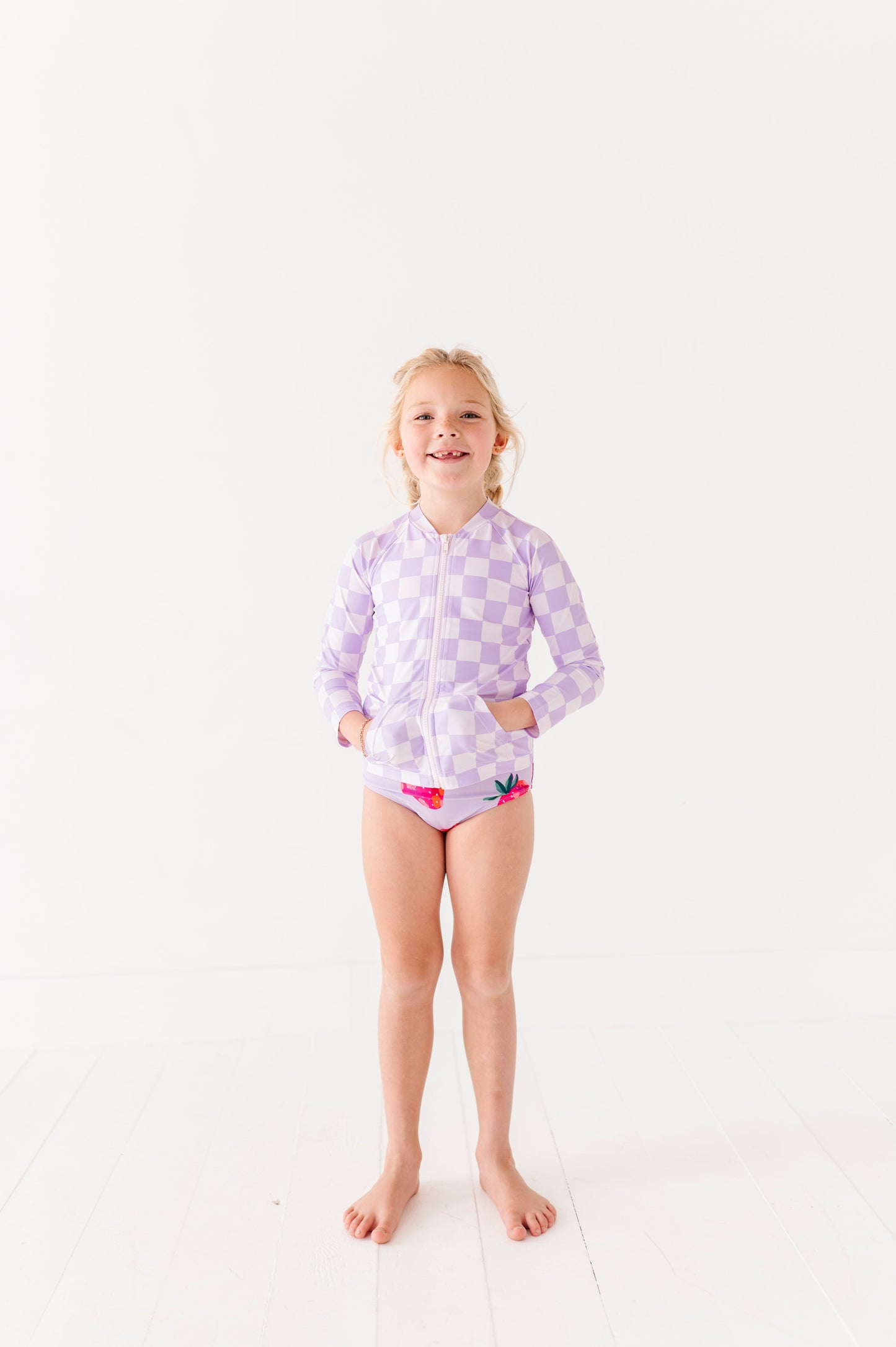 Violet Check: RASHGUARD ZIP-UP *SHIRT ONLY!*
