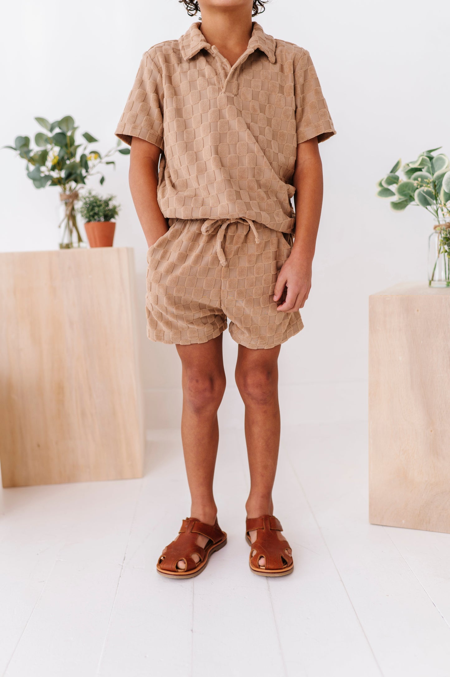 Sand Check Terry | Boys Set