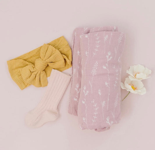 Mustard Ribbed Bow Headband