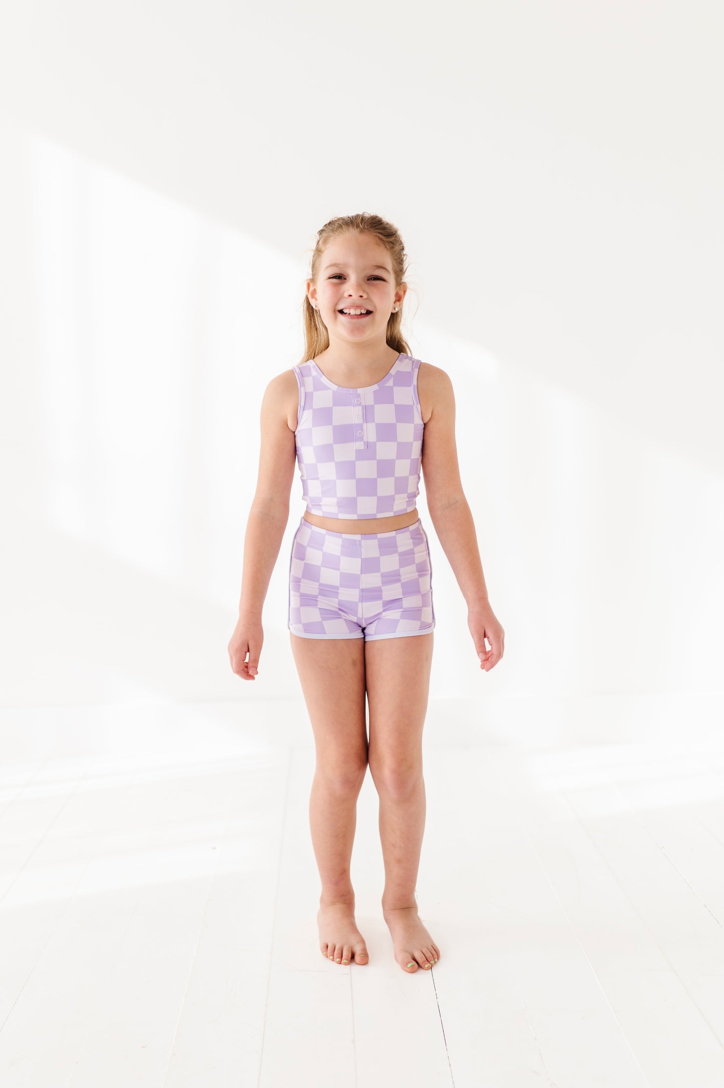 Violet Check: Boy Shorts TWO-PIECE