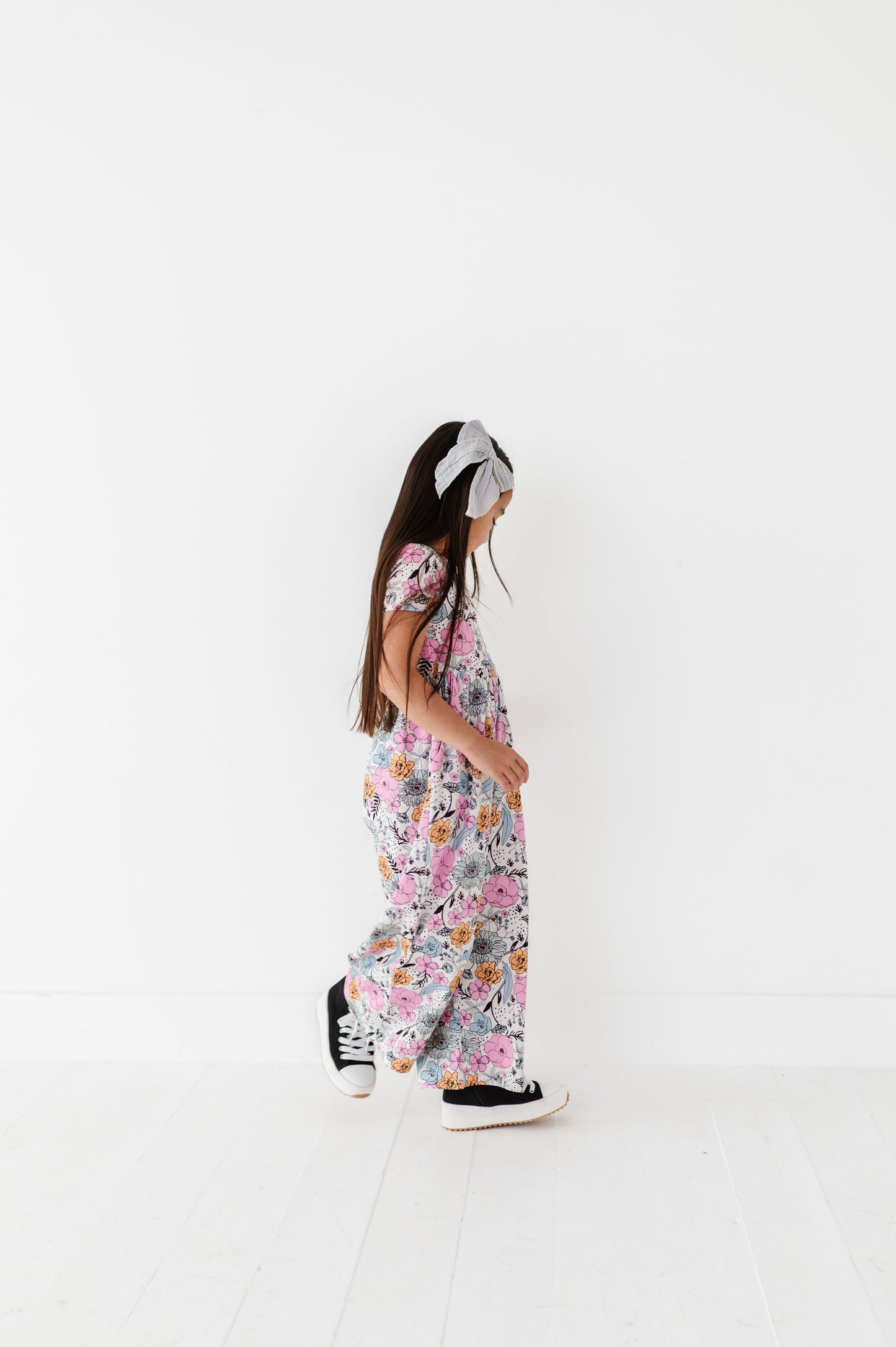 Vintage Sketchy Floral Romper