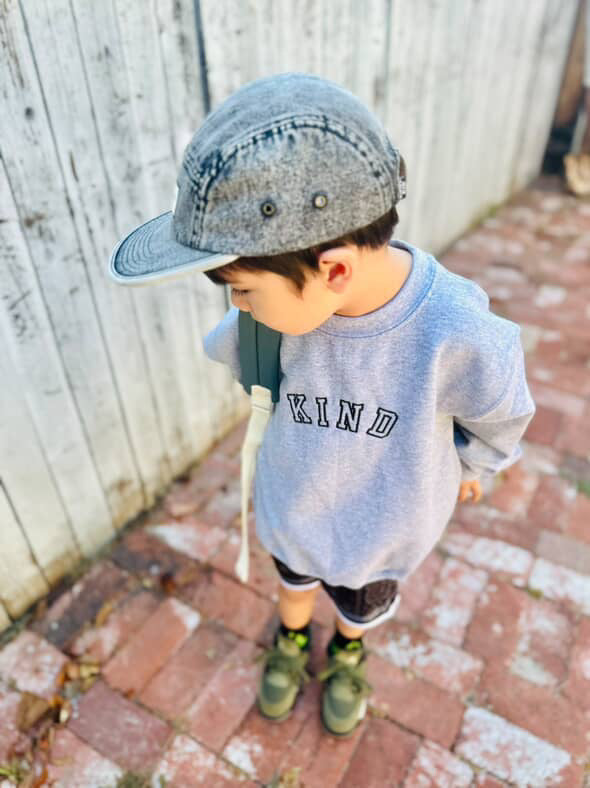 Kind Varsity Embroidered Child Sweatshirt