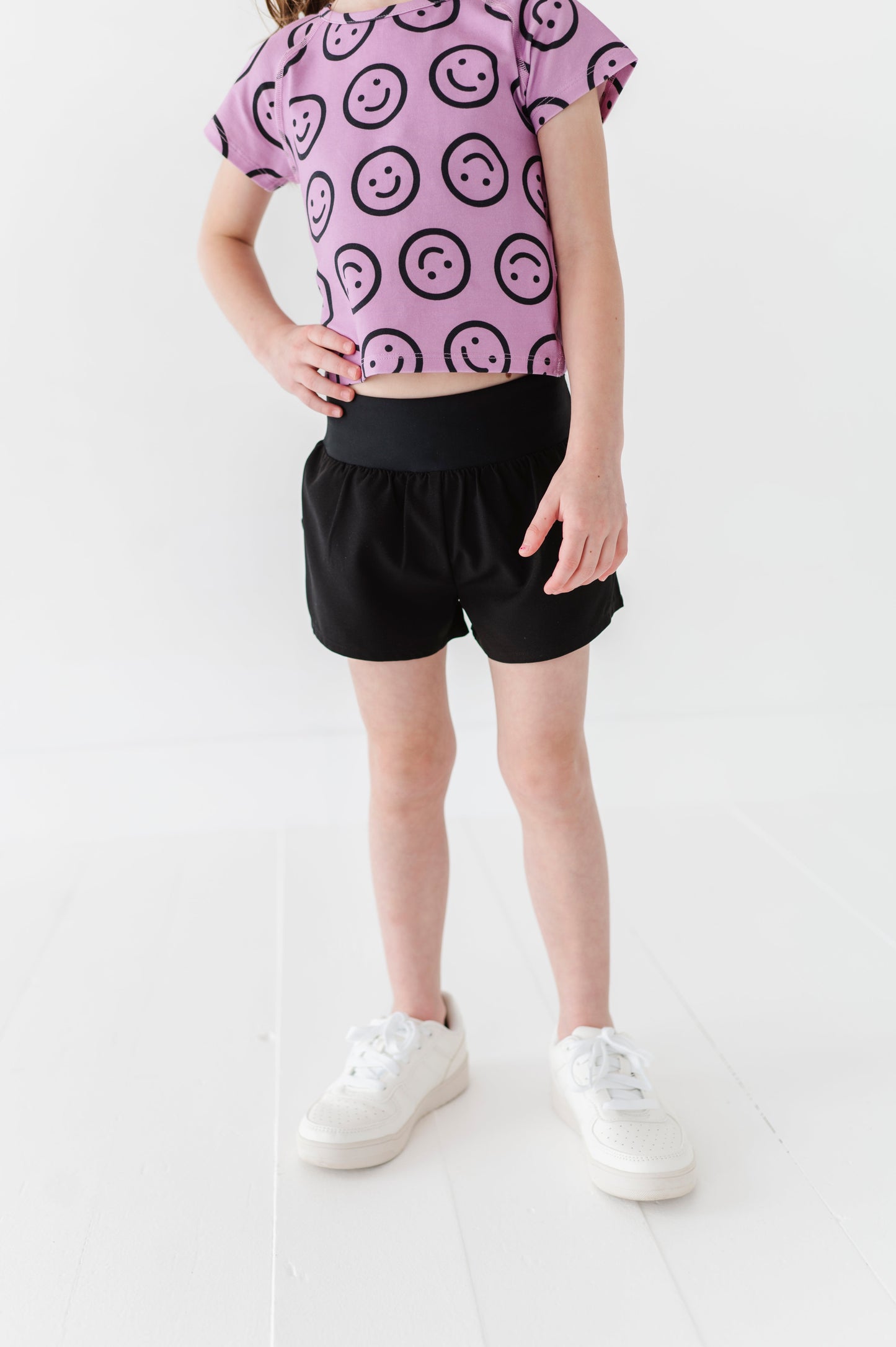 Black | Ruffle Bum Runner Shorts