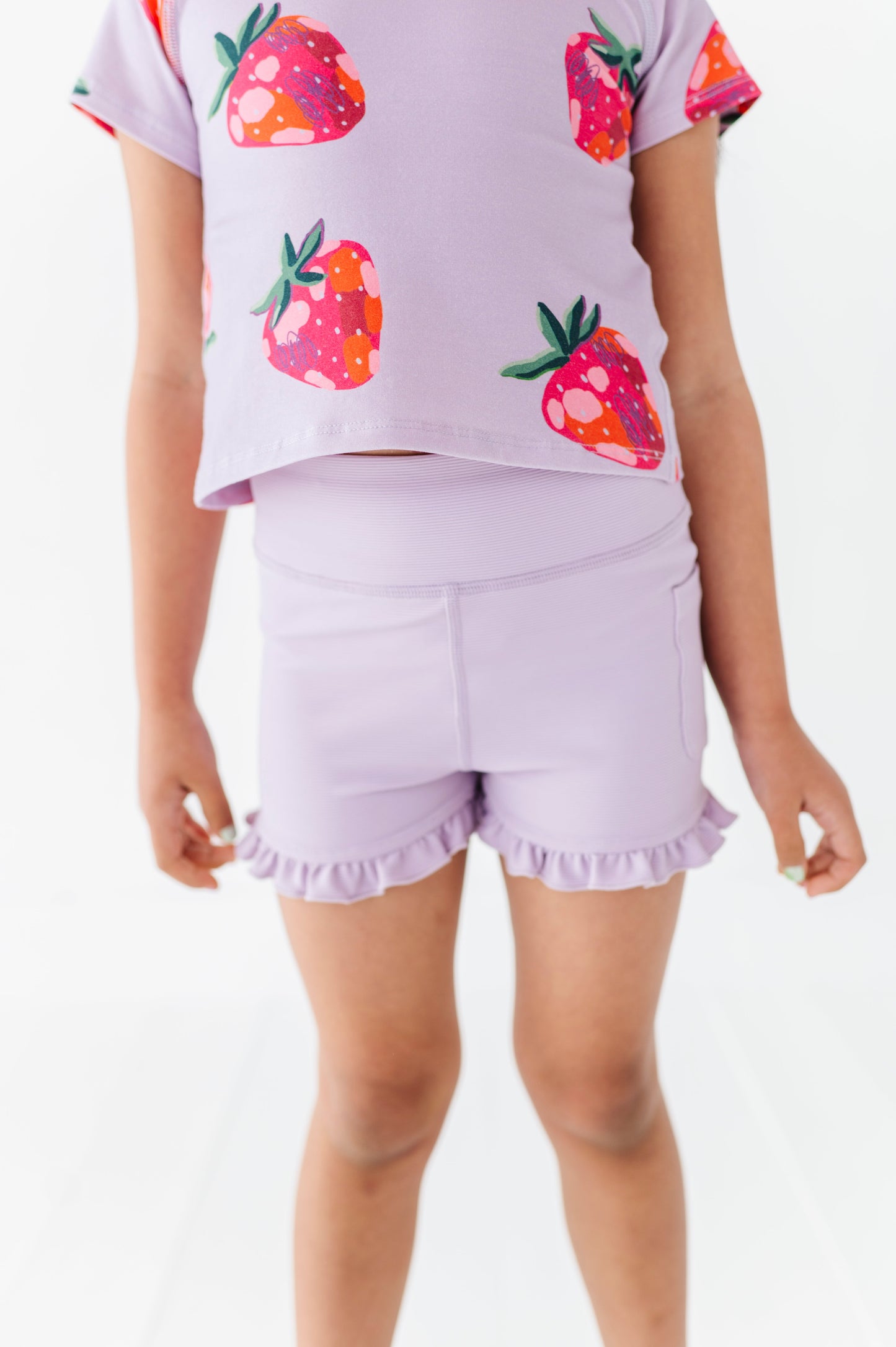Very Violet | Ribbed Ruffle Yoga Shorts