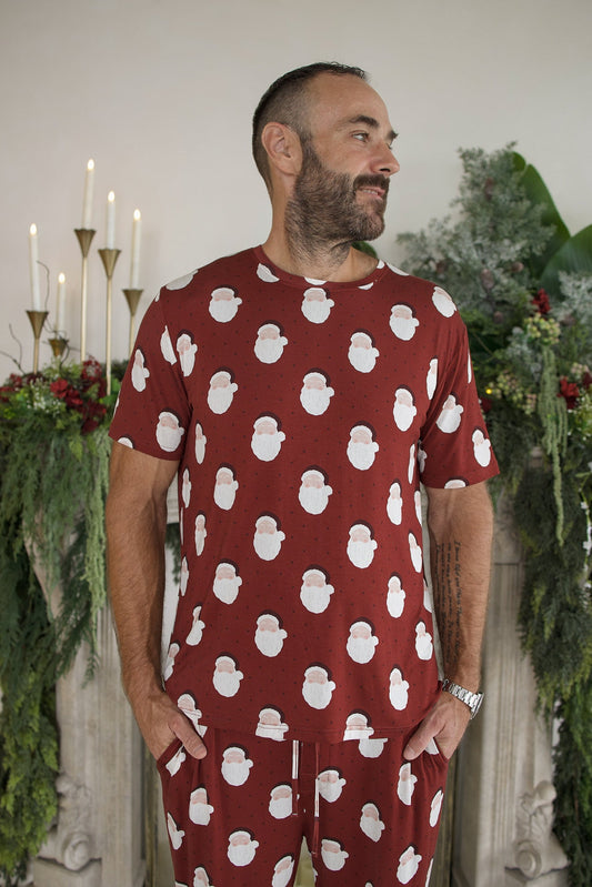 Men's Short Sleeve Pajamas | Vintage Santa