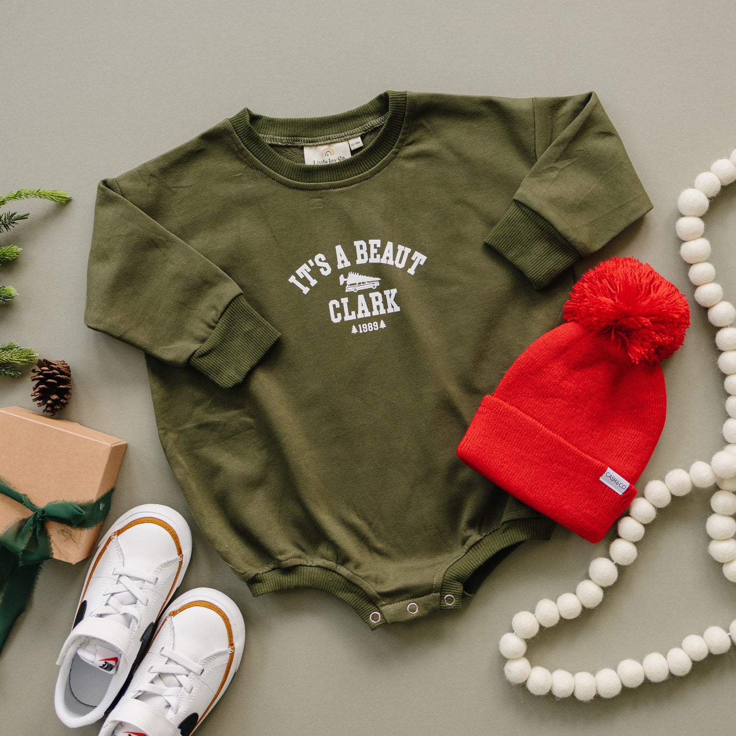 It's a Beaut Clark Christmas Sweatshirt Romper