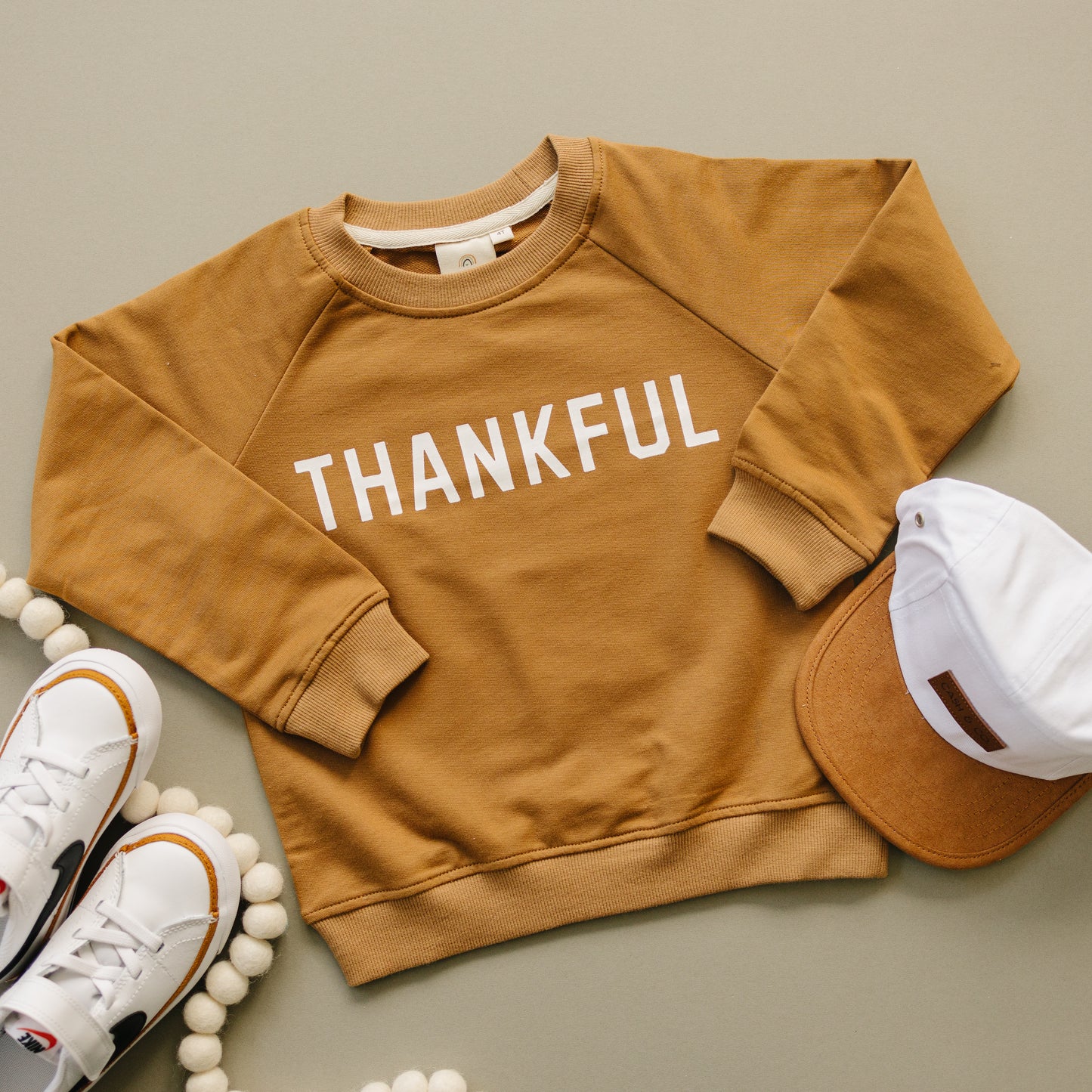 Thankful Sweatshirt mit Rundhalsausschnitt aus Bio-Baumwolle