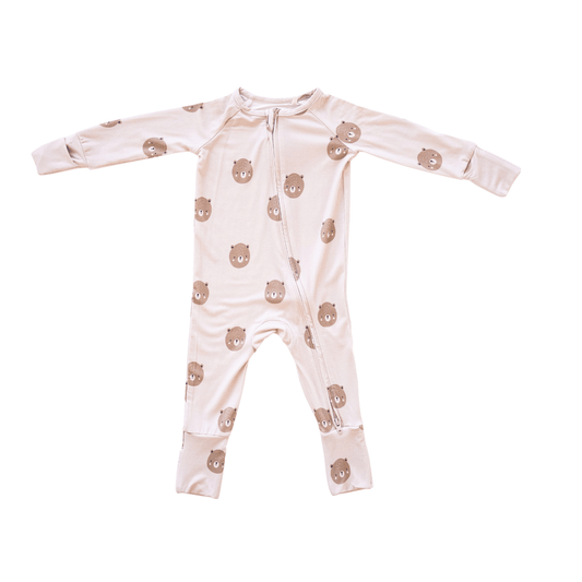 Teddy Bear Bamboo 2-Way Convertible Zip Romper