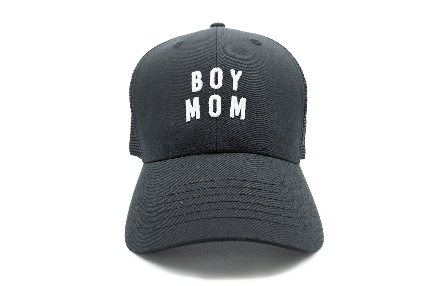 Boy Mom Hat in Black Snapback