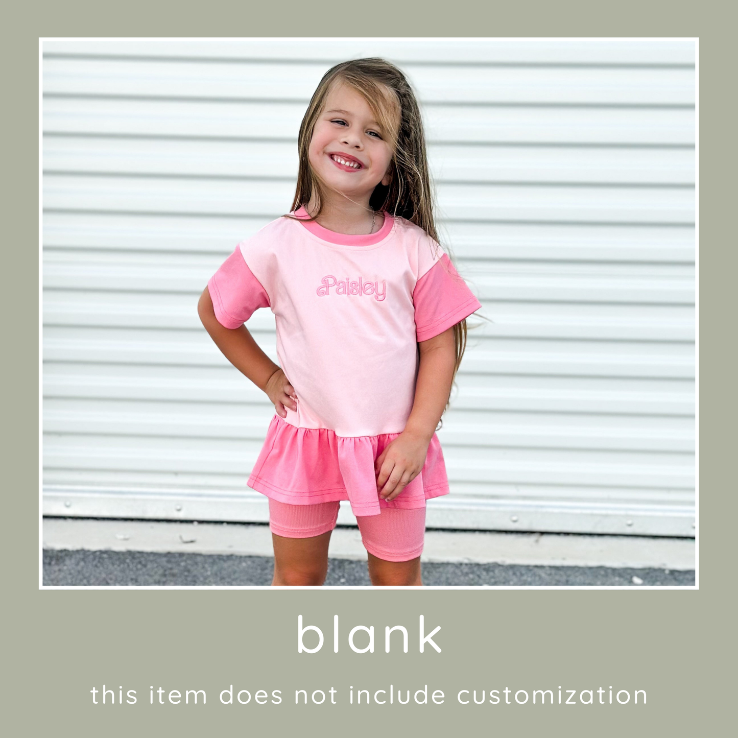 BLANK Colorblock Peplum Tee and Biker Shorts Set