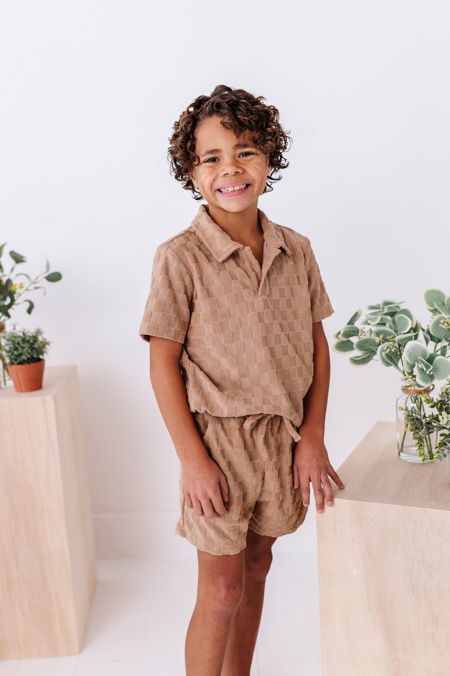 Sand Check Terry | Boys Set