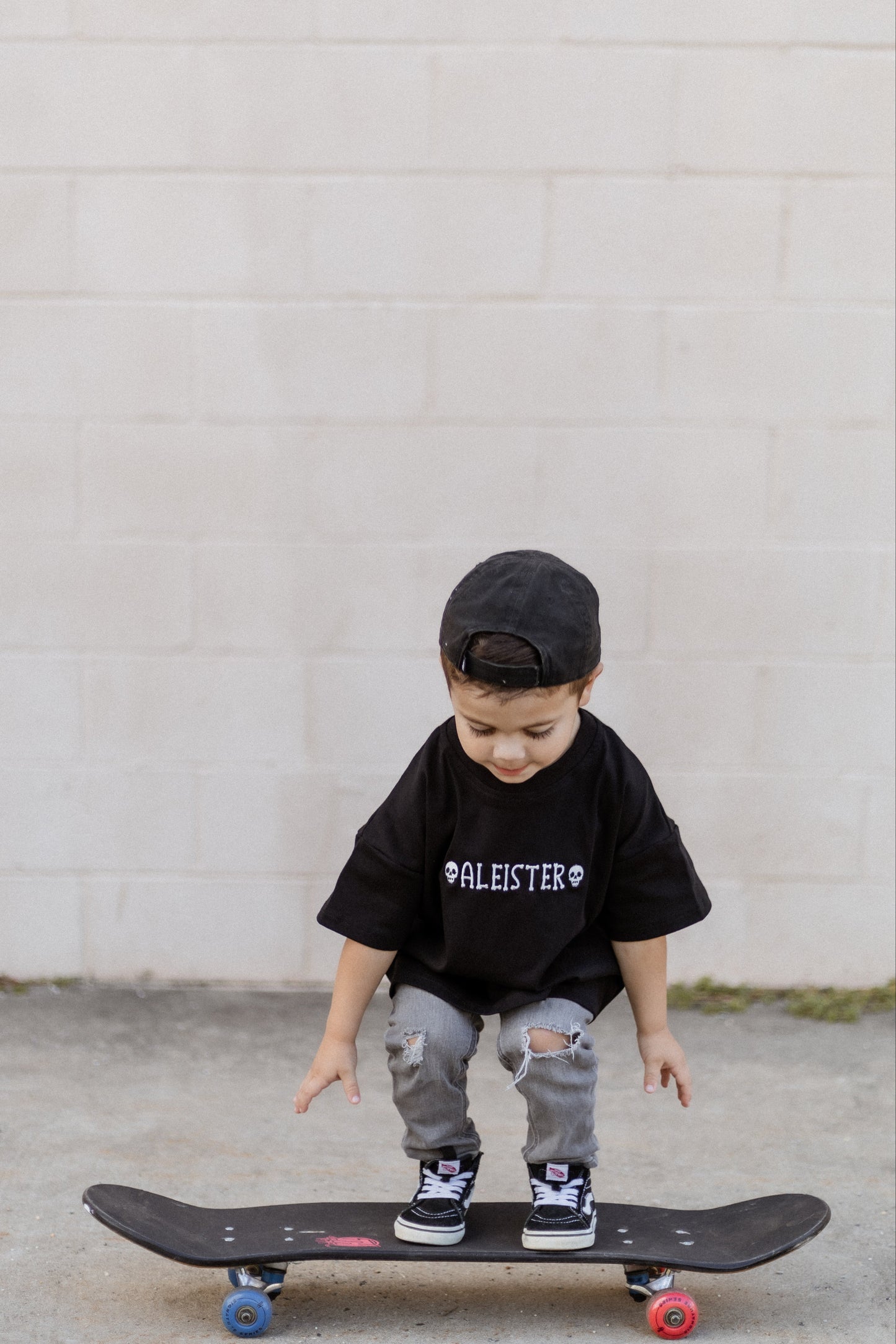 Custom Embroidered Black Halloween Tee, Sweatshirt or Bubble Romper