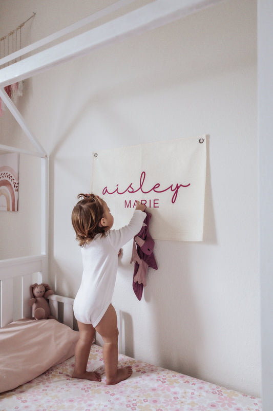 Little Joy Co. Custom Canvas Baby Name Banner