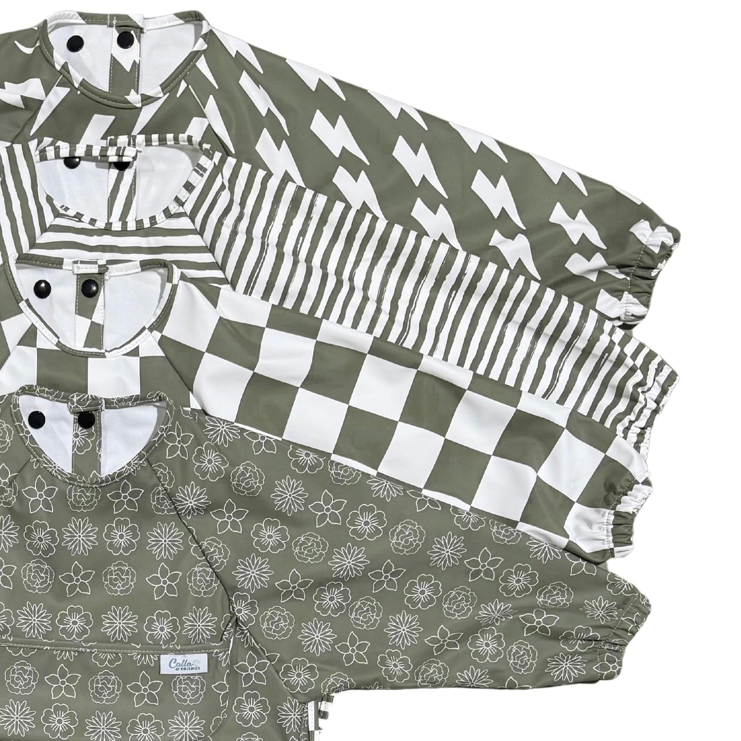 The Grayson Long Sleeve Bib - Brush Stripes